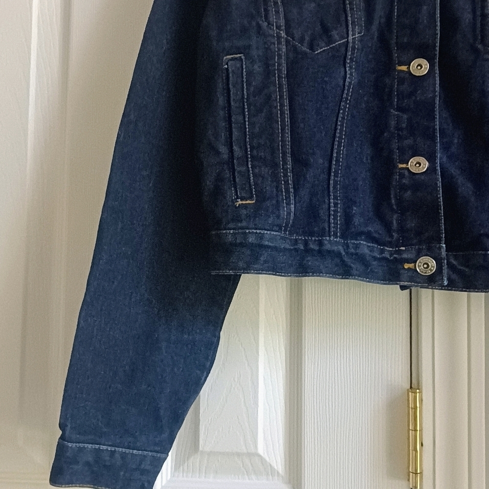 Zana Di Womens Jacket Size L Blue Denim Long Sleeve Metal Button Up Collared - Picture 4 of 13
